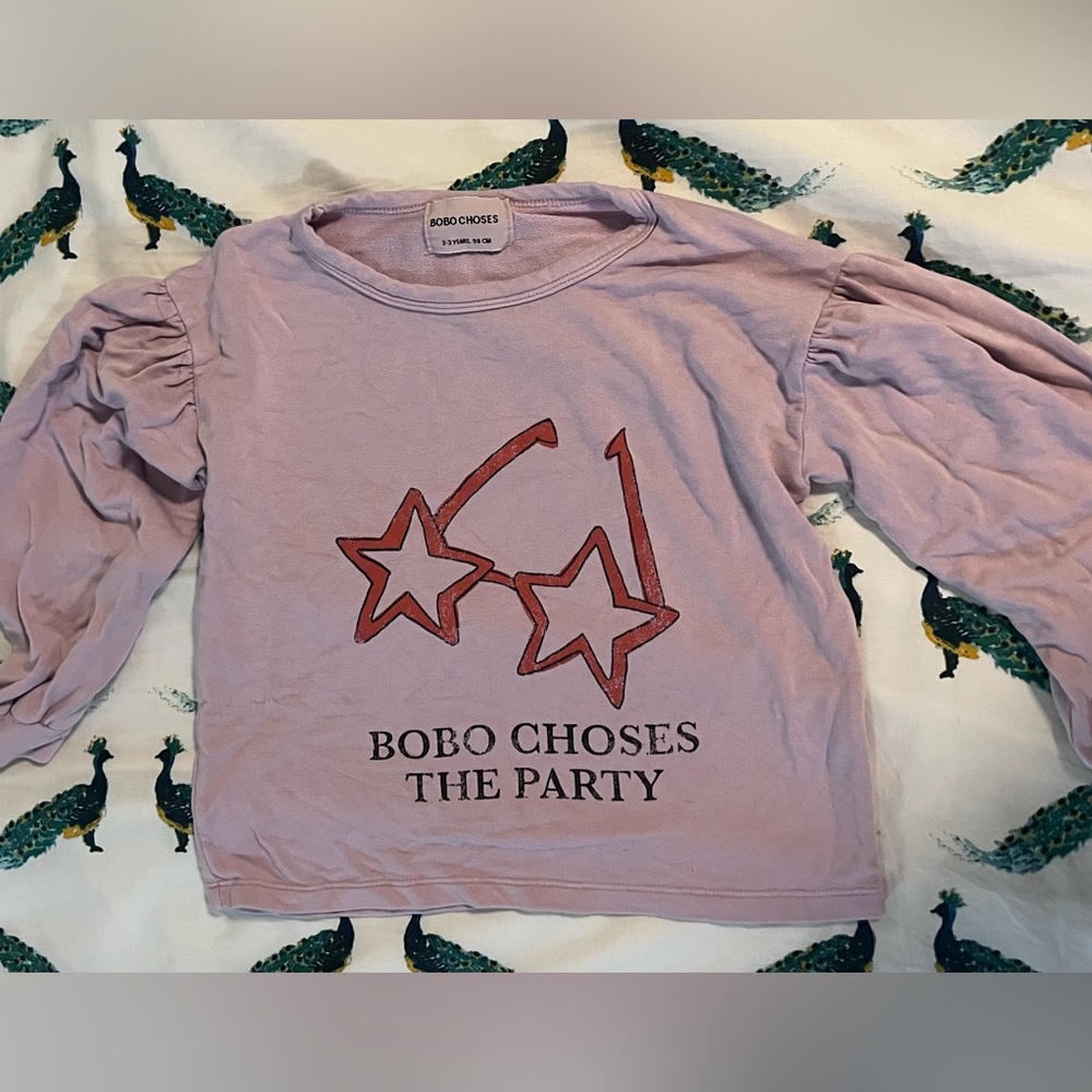 Bobo Choses size 2/3 - long sleeve purple The Party tee
